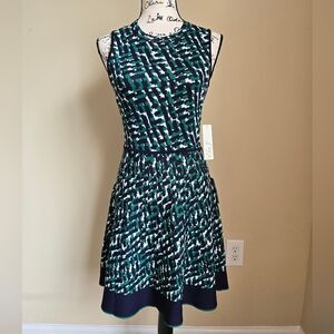 Eliza J Sleeveless Sweater Dress Womens PS Fit And Flare Abstract Animal